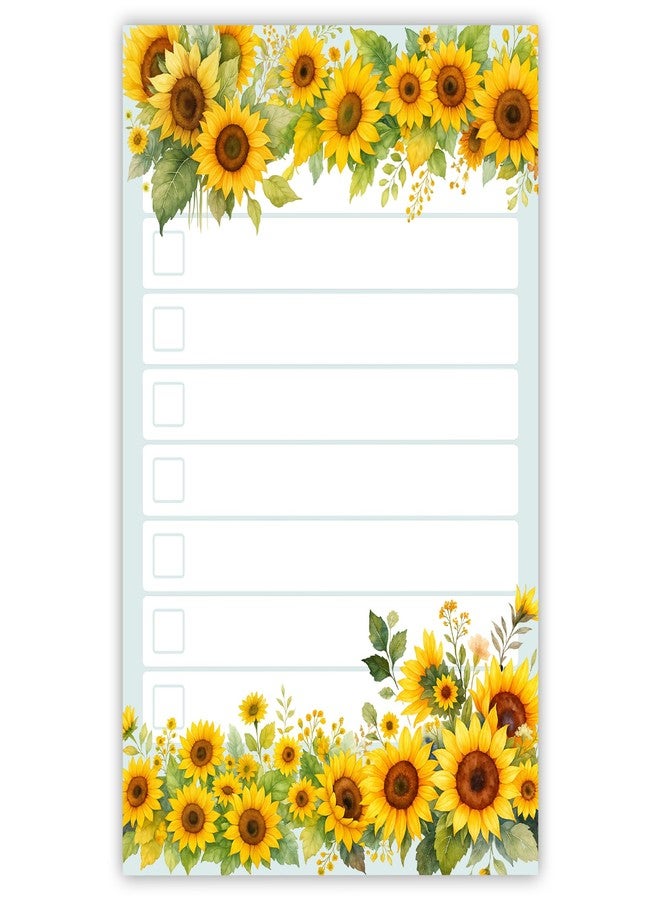 DAILY RITMO® Sunflower Sticky to Do List Notepad | Cute Sunflower Lover Gifts for Women | Made in USA Stationery Pad 4x6” 50 Notes | Christmas, Birthday Flower Gift for Teacher, Mom, Office - Image 1
